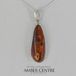 German Baltic Honey Amber Modern Pendant 925 Silver Handmade PE0280 RRP£145!!!