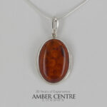 German Baltic Honey Amber Modern Pendant 925 Silver Handmade PE0282 RRP£125!!!