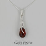German Baltic Honey Amber Modern Pendant 925 Silver Handmade PE0294 RRP£100!!!
