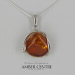 German Baltic Honey Amber Modern Pendant 925 Silver Handmade PE0295 RRP£145!!!