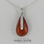 German Baltic Honey Amber Modern Pendant 925 Silver Handmade PE0298 RRP£85!!!