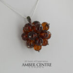 German Baltic Cognac Amber Unique Pendant 925 Silver Handmade PE0364 RRP£225!!!