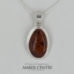 German Baltic Honey Amber Modern Pendant 925 Silver Handmade PE0369 RRP£100!!!