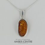 German Baltic Honey Amber Modern Pendant 925 Silver Handmade PE0370 RRP£100!!!