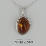 German Baltic Honey Amber Modern Pendant 925 Silver Handmade PE0384 RRP£90!!!