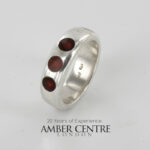 HANDMADE ITALIAN DESIGN Inlaid BALTIC AMBER RING 925 SILVER-WR363 RRP£165!!!