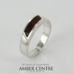 HANDMADE ITALIAN DESIGN Inlaid BALTIC AMBER RING 925 SILVER-WR360 Size K(51), R(59)RRP£95!!!