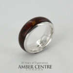 HANDMADE ITALIAN DESIGN Inlaid BALTIC AMBER RING 925 SILVER-WR349 RRP£175!!!