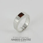 HANDMADE ITALIAN DESIGN Inlaid BALTIC AMBER RING 925 SILVER-WR350 RRP£120!!!