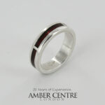 HANDMADE ITALIAN DESIGN Inlaid BALTIC AMBER RING 925 SILVER-WR351 RRP£175!!!