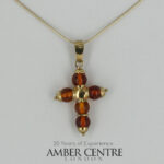 Italian Made German Baltic Amber Cross Pendant in 9ct Gold - GP0090 RRP£395!!!