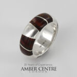 HANDMADE ITALIAN Inlaid BALTIC AMBER RING 925 SILVER-WR364 RRP£125!!!
