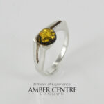 HANDMADE ITALIAN Green BALTIC AMBER RING 925 SILVER-WR370G RRP£50!!!