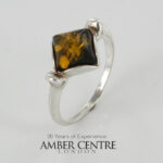HANDMADE ITALIAN Green BALTIC AMBER RING 925 SILVER-WR372G RRP£40!!!