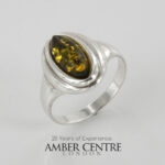 HANDMADE ITALIAN Green BALTIC AMBER RING 925 SILVER-WR373G RRP£60!!!
