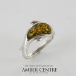 HANDMADE ITALIAN Green BALTIC AMBER RING 925 SILVER-WR374G RRP£50!!!
