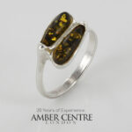 HANDMADE ITALIAN Green BALTIC AMBER RING 925 SILVER-WR375G RRP£50!!!