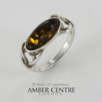 HANDMADE ITALIAN Green BALTIC AMBER RING 925 SILVER-WR377G RRP£55!!!