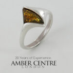 HANDMADE ITALIAN Green BALTIC AMBER RING 925 SILVER-WR382G RRP£50!!