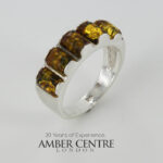 HANDMADE ITALIAN Green BALTIC AMBER RING 925 SILVER-WR383G RRP£65!!