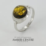 HANDMADE ITALIAN Green BALTIC AMBER RING 925 SILVER-WR384G RRP£50!!