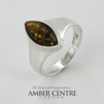 HANDMADE ITALIAN Green BALTIC AMBER RING 925 SILVER-WR388G RRP£50!!