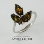 HANDMADE ITALIAN Green BALTIC AMBER RING 925 SILVER-WR389G RRP£65!!