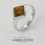 HANDMADE ITALIAN Green BALTIC AMBER RING 925 SILVER-WR390G RRP£40!!! M(53)