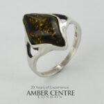 HANDMADE ITALIAN Green BALTIC AMBER RING 925 SILVER-WR393G RRP£65!!