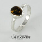 HANDMADE ITALIAN Green BALTIC AMBER RING 925 SILVER-WR394G RRP£45!!