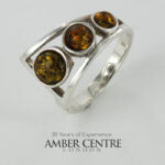 HANDMADE ITALIAN Green BALTIC AMBER RING 925 SILVER-WR395G RRP£50!!