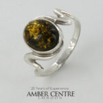 HANDMADE ITALIAN Green BALTIC AMBER RING 925 SILVER-WR396G RRP£45!!