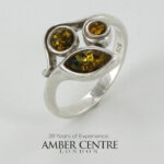 HANDMADE ITALIAN Green BALTIC AMBER RING 925 SILVER-WR398G RRP£50!!
