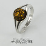 HANDMADE ITALIAN Green BALTIC AMBER RING 925 SILVER-WR399G Size P(56) RRP£45!!