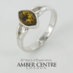HANDMADE ITALIAN Green BALTIC AMBER RING 925 SILVER-WR401G RRP£45!!
