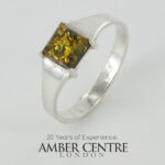 HANDMADE ITALIAN Green BALTIC AMBER RING 925 SILVER-WR402G RRP£40!!!
