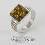HANDMADE ITALIAN Green BALTIC AMBER RING 925 SILVER-WR408G RRP£75!!