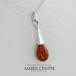 German Baltic Amber Pendant Italian Style Handmade 925 Silver PE0296 RRP£85!!!