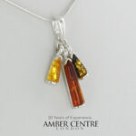 German Baltic Amber Pendant Italian Style Handmade 925 Silver PE0397M RRP£70!!!