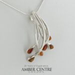 German Baltic Amber Pendant Italian Style Handmade 925 Silver PE0398M RRP£70!!!