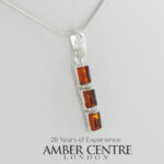 German Baltic Amber Pendant Italian Style Handmade 925 Silver PE0404 RRP£45!!!