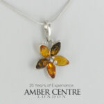 German Baltic Amber Pendant Italian Style Handmade 925 Silver PE0411M RRP£50!!!