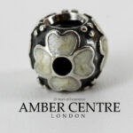 Genuine Pandora Unique Silver Charm - Enamel White Flower - 790433EW RRP£50!!!