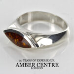 HANDMADE GERMAN BALTIC AMBER MODERN ELEGANT RING 925 SILVER WR051 RRP£95!!!