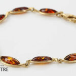 ITALIAN HANDMADE GERMAN BALTIC AMBER BRACELET IN 9CT solid GOLD GBR047-RRP£995!!!