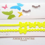 Italian Cruciani Butterfly Kids SET Necklace and Bracelet Fluro Yellow RRP£25!!!