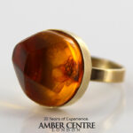 German Baltic Amber Handmade 9ct Gold Ring Containing Long Legged Fly GRR008 RRP£795!!!