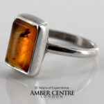 GERMAN BALTIC AMBER MODERN ELEGANT RING Containing Insect 925 SILVER SRR004 RRP£275!!!