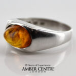 GERMAN BALTIC AMBER MODERN ELEGANT RING Containing Insect 925 SILVER SRR014 RRP£325!!!