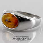 GERMAN BALTIC AMBER MODERN ELEGANT RING Containing ANT 925 SILVER SRR018 RRP£395!!!
